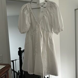 NWT Abercrombie and Fitch Cinch Front Poplin Mini Dress